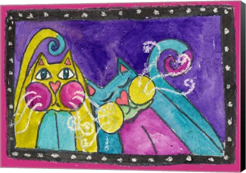 Framed Couple Of Funky Cats Print