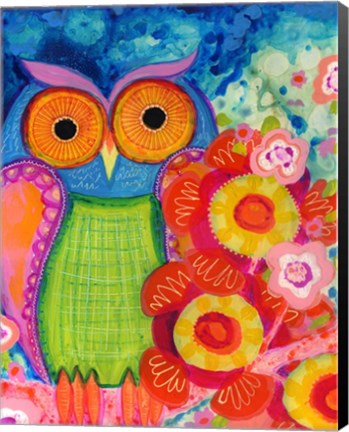 Framed Awake Owl Print