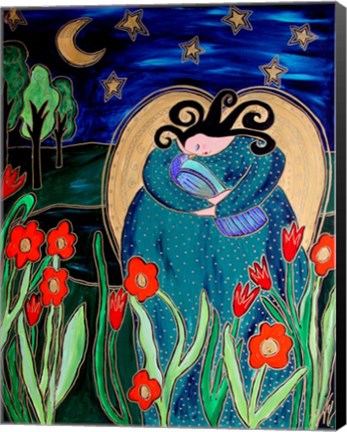 Framed Big Diva Angel With Bird Print