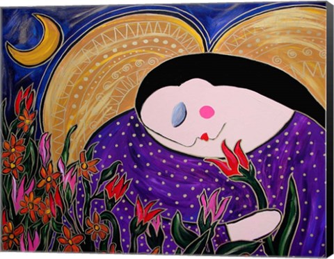 Framed Big Diva Angel With Flowers Print