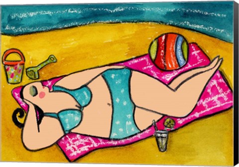 Framed Big Diva At The Beach Print