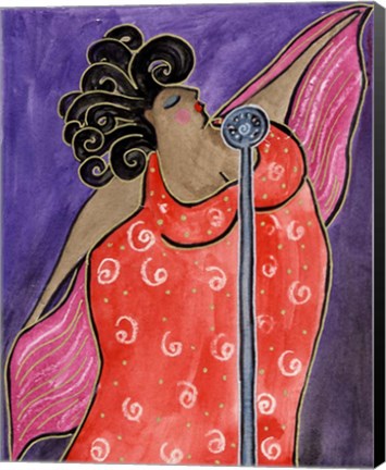 Framed Big Diva Blues Singer Print