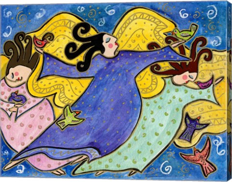 Framed Big Diva Dancing Angels Print
