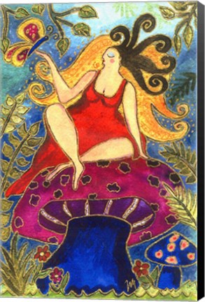 Framed Big Diva Fairy On Mushroom Print