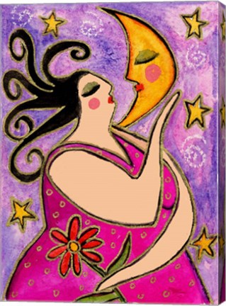 Framed Big Diva Kissing The Moon Print