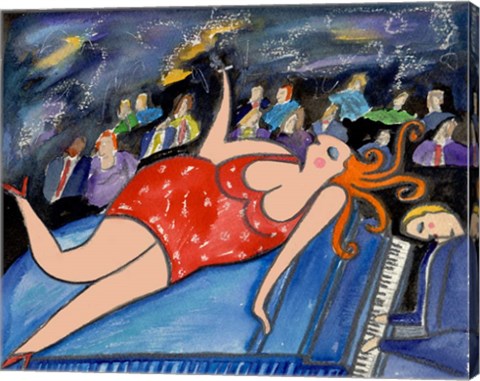 Framed Big Diva Lounge Singer Print