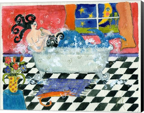 Framed Big Diva Mermaid Bubble Bath Print