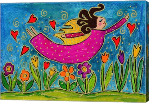 Framed Big Diva Sprinkling Garden With Love Print