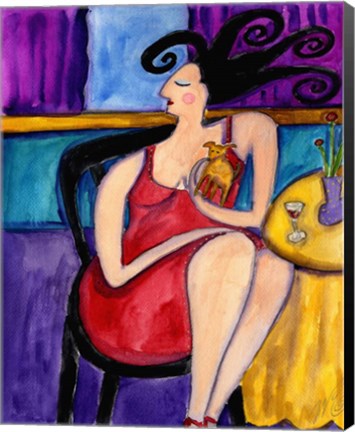 Framed Big Diva With Designer Dog Print