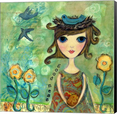 Framed Big Eyed Girl A Good Mess Print