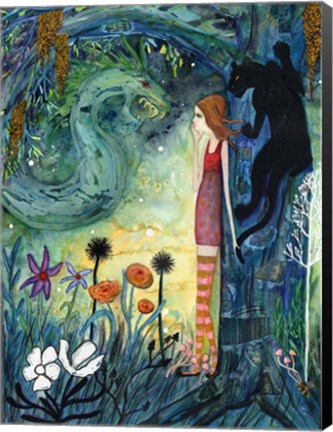 Framed Big Eyed Girl Can Of Worms Print