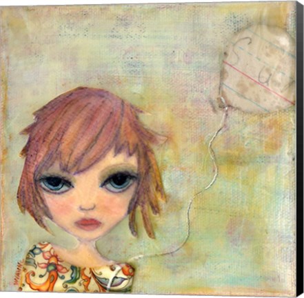 Framed Big Eyed Girl Cloudy Day Print