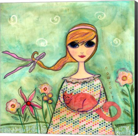 Framed Big Eyed Girl Comfort Print