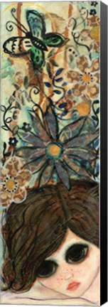 Framed Big Eyed Girl Daydream Garden Print