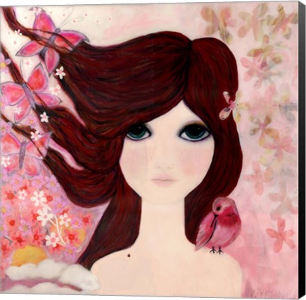 Framed Big Eyed Girl Emerging Print