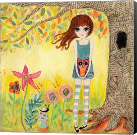 Framed Big Eyed Girl Finders Keepers Print
