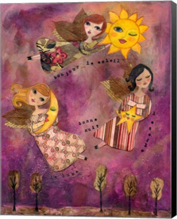 Framed Big Eyed Girl Good Morning Sun Print