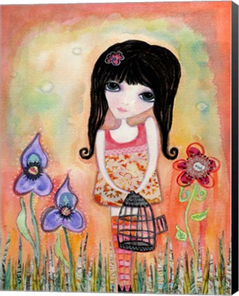 Framed Big Eyed Girl Just Believe Print