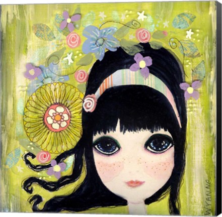 Framed Big Eyed Girl Missing You Print