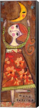Framed Big Eyed Girl Moon Dancing Print