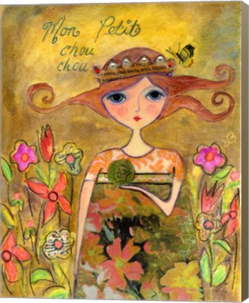 Framed Big Eyed Girl My Little Cabbage Print