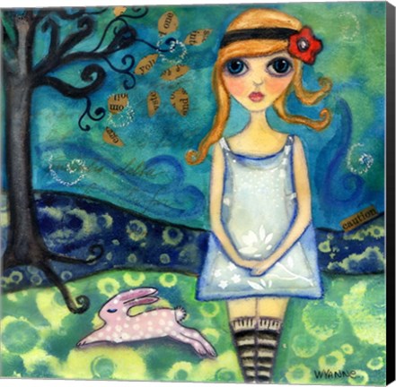 Framed Big Eyed Girl My Name Is Alice Print