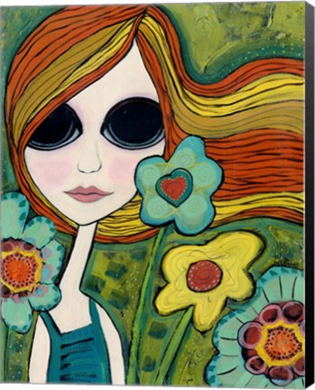 Framed Big Eyed Girl Shine Print
