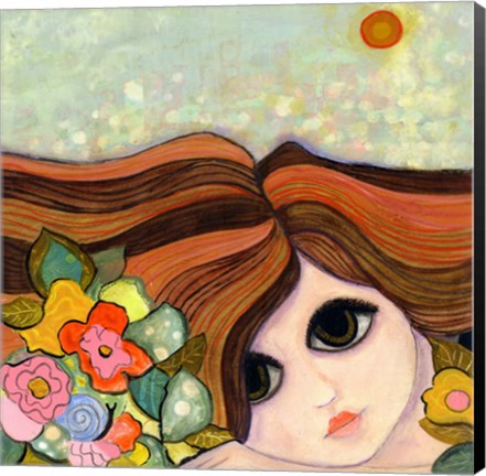 Framed Big Eyed Girl Slow Down Print