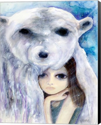 Framed Big Eyed Girl Solitude Print