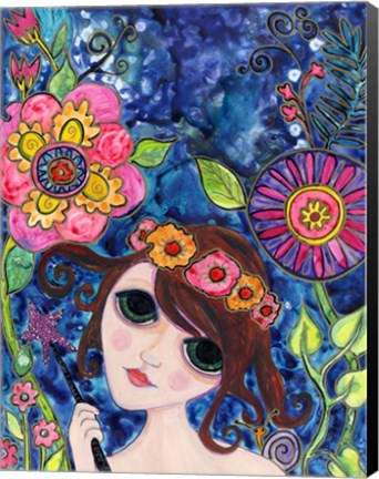 Framed Big Eyed Girl Spellbound Print