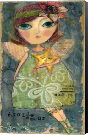 Framed Big Eyed Girl Star Lover Fairy Print