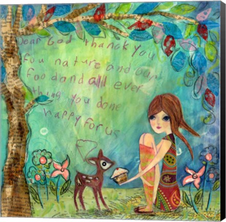 Framed Big Eyed Girl The Blessing Print