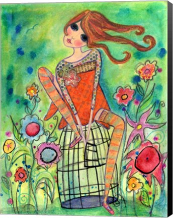Framed Big Eyed Girl Trust Print