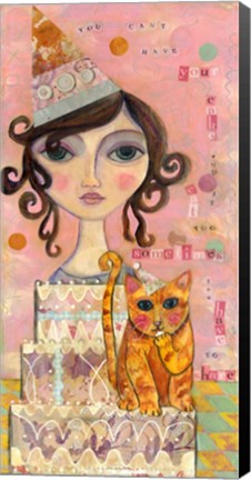Framed Big Eyed Girl You Can&#39;t Have Your Cake &amp; Eat It Too Print