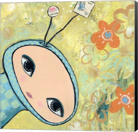 Framed Big Eyed Spacey Girl Print