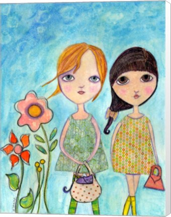 Framed Big Eyed Sunday Girls Print