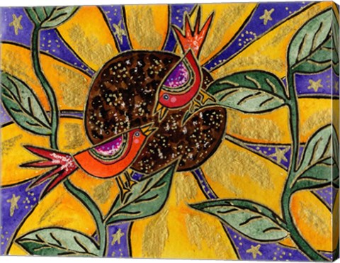 Framed Birdies And Sunflower Print