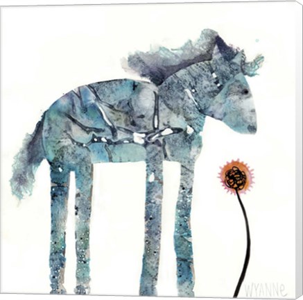 Framed Blue Painted Pony Print