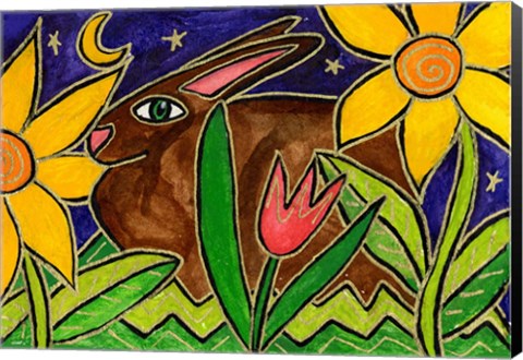 Framed Bunny At Midnight Print