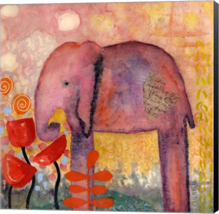 Framed Flower Monger Elephant Print