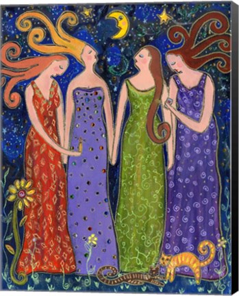 Framed Four Big Diva Friends Print