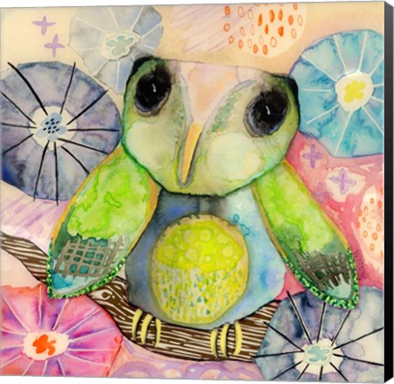 Framed Hello World Baby Owl Print
