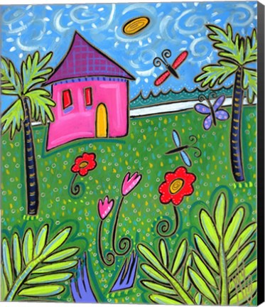 Framed Island House Print