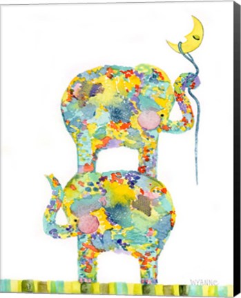 Framed Lasso The Moon Elephants Print