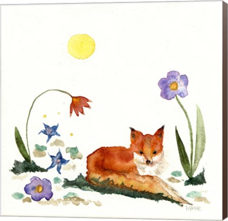 Framed Little Fox In The Garden Print