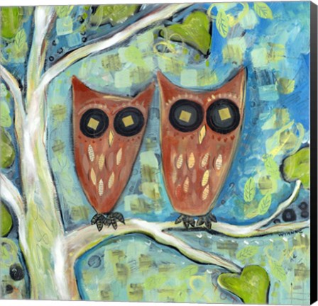 Framed One Plus One Owls Print