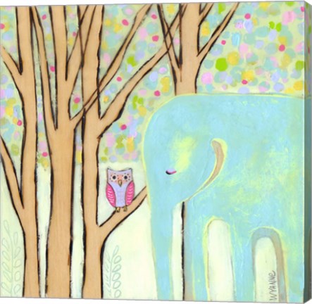 Framed Quiet Time Elephant Print