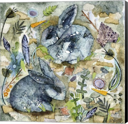 Framed Rainy Day Rabbits Print