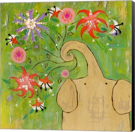 Framed Sparkler Bouquet Elephant Print
