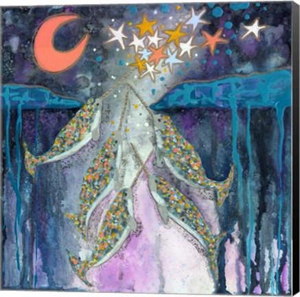 Framed Stargazer Celebration Narwhals Print